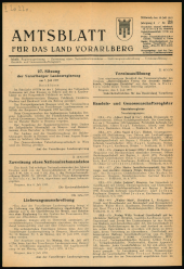 Amtsblatt für das Land Vorarlberg 19530715 Seite: 1