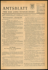 Amtsblatt für das Land Vorarlberg 19530909 Seite: 1