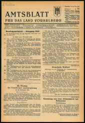 Amtsblatt für das Land Vorarlberg