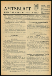 Amtsblatt für das Land Vorarlberg 19540605 Seite: 1