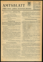 Amtsblatt für das Land Vorarlberg 19540703 Seite: 1