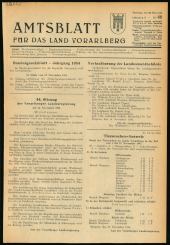 Amtsblatt für das Land Vorarlberg 19541120 Seite: 1