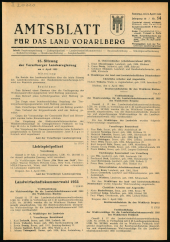 Amtsblatt für das Land Vorarlberg