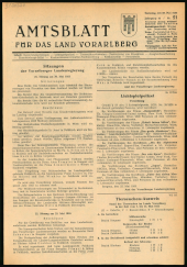 Amtsblatt für das Land Vorarlberg