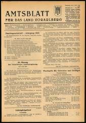 Amtsblatt für das Land Vorarlberg