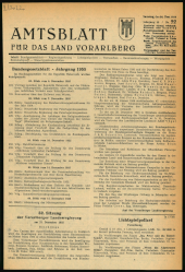 Amtsblatt für das Land Vorarlberg