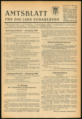 Amtsblatt für das Land Vorarlberg 19560331 Seite: 1