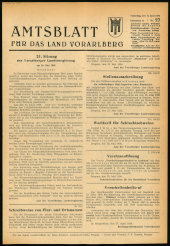 Amtsblatt für das Land Vorarlberg