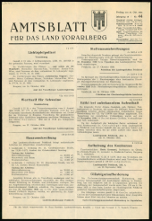 Amtsblatt für das Land Vorarlberg 19581031 Seite: 1