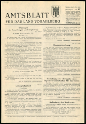 Amtsblatt für das Land Vorarlberg 19581122 Seite: 1