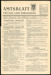 Amtsblatt für das Land Vorarlberg 19600109 Seite: 1