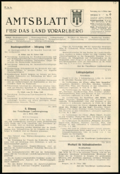 Amtsblatt für das Land Vorarlberg 19600305 Seite: 1