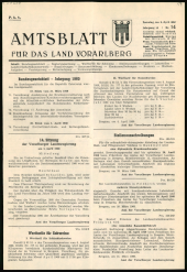 Amtsblatt für das Land Vorarlberg