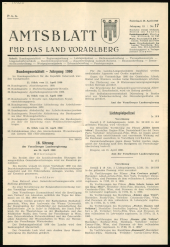 Amtsblatt für das Land Vorarlberg 19600430 Seite: 1