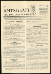 Amtsblatt für das Land Vorarlberg