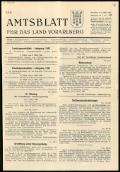 Amtsblatt für das Land Vorarlberg 19610311 Seite: 1