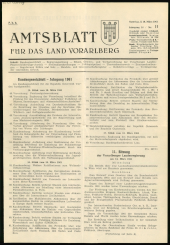 Amtsblatt für das Land Vorarlberg 19610318 Seite: 1