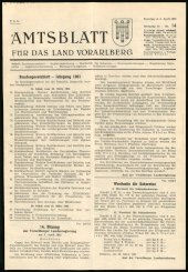 Amtsblatt für das Land Vorarlberg