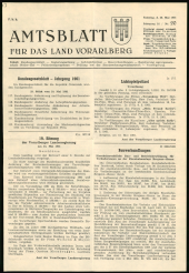 Amtsblatt für das Land Vorarlberg 19610520 Seite: 1