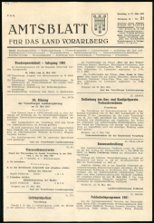 Amtsblatt für das Land Vorarlberg 19610527 Seite: 1