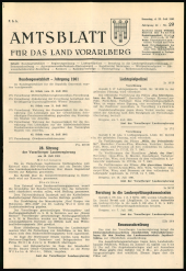 Amtsblatt für das Land Vorarlberg