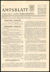 Amtsblatt für das Land Vorarlberg