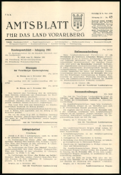 Amtsblatt für das Land Vorarlberg