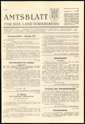 Amtsblatt für das Land Vorarlberg