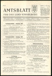 Amtsblatt für das Land Vorarlberg