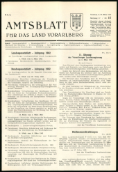 Amtsblatt für das Land Vorarlberg 19620310 Seite: 1