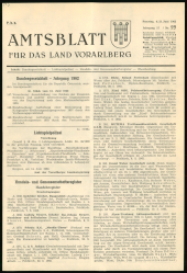 Amtsblatt für das Land Vorarlberg 19620623 Seite: 1