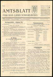 Amtsblatt für das Land Vorarlberg 19620714 Seite: 1