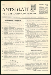 Amtsblatt für das Land Vorarlberg 19620721 Seite: 1