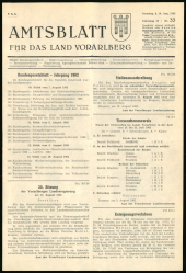 Amtsblatt für das Land Vorarlberg 19620818 Seite: 1