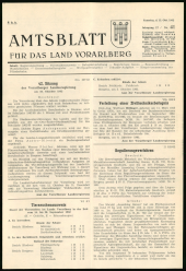 Amtsblatt für das Land Vorarlberg