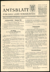 Amtsblatt für das Land Vorarlberg 19621222 Seite: 1