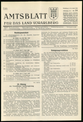 Amtsblatt für das Land Vorarlberg 19630615 Seite: 1