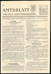 Amtsblatt für das Land Vorarlberg 19630831 Seite: 1