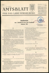 Amtsblatt für das Land Vorarlberg 1964bl01 Seite: 1