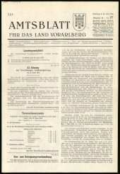 Amtsblatt für das Land Vorarlberg 19650626 Seite: 1