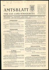 Amtsblatt für das Land Vorarlberg