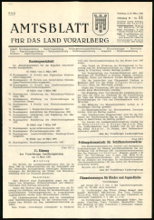 Amtsblatt für das Land Vorarlberg