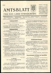 Amtsblatt für das Land Vorarlberg 19670408 Seite: 1