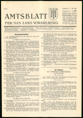 Amtsblatt für das Land Vorarlberg