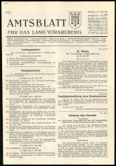 Amtsblatt für das Land Vorarlberg