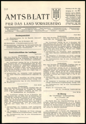 Amtsblatt für das Land Vorarlberg