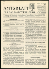 Amtsblatt für das Land Vorarlberg