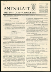 Amtsblatt für das Land Vorarlberg