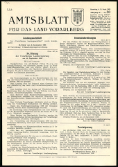 Amtsblatt für das Land Vorarlberg