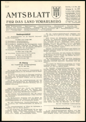 Amtsblatt für das Land Vorarlberg